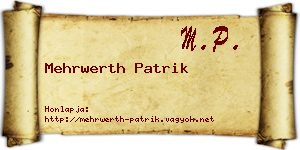 Mehrwerth Patrik névjegykártya